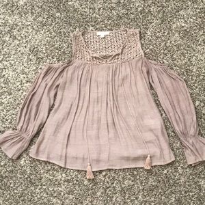 Boho cold shoulder blouse